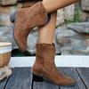 Large Size Thick Heel Short Boots Women's Autumn and Winter New Embroidery Fashion Western Cowboy Short Boots Women