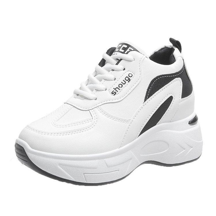 

Скрытые увеличивающие рост туфли для папы для женщин, осенние новые резиновые маффины, женская обувь с мягкой подошвой, одинаковые по цвету модные повседневные кроссовки 35