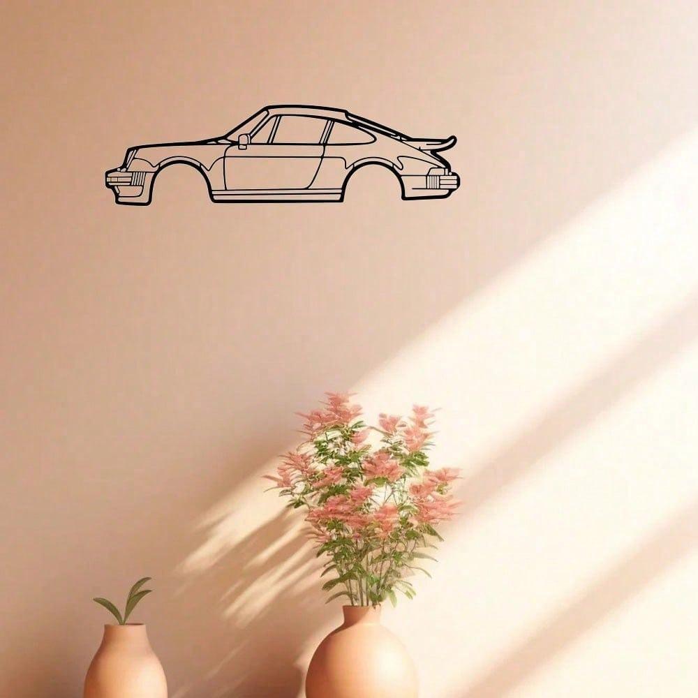 Metal Porsche 911 Turbo Wall Art Sculpture, Creative Iron Home Decoration, Unique Car Pendant Ornament for Indoor Living Room Decor