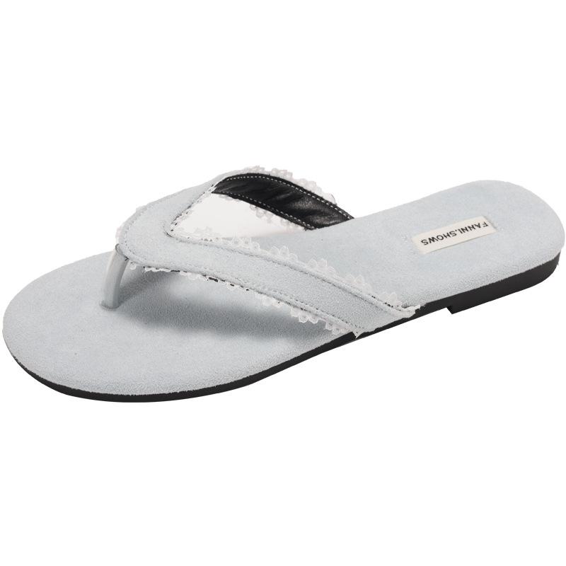 Vintage lace flip-flops slippers women's shoes wear summer seaside beach cool slippers soft-soled sandals
