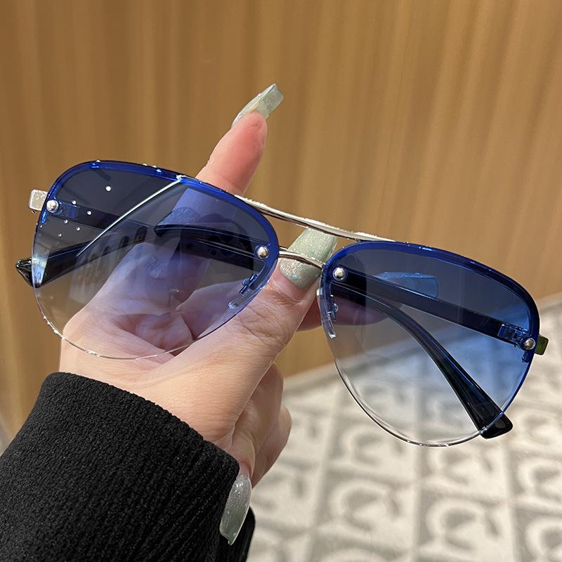 Retro Round Frame Large Frame Sunglasses New Women Sun Glasses Holiday Man Outdoor Camping Fishing Sunnies Uv400 Glasses