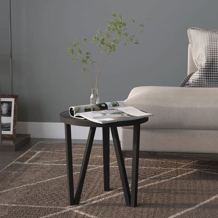 VidaXL Table à thé Noir Ø35 cm MDF 331667