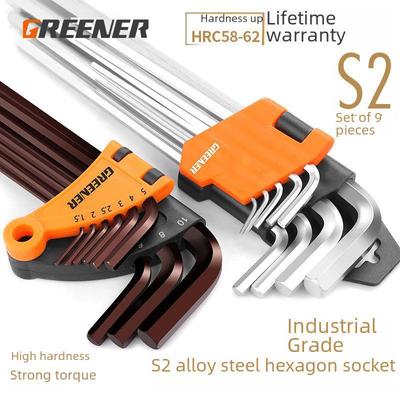 Green Forest Hexagon Wrench Set - Electroplated 6-Angled Extended Hex Keys