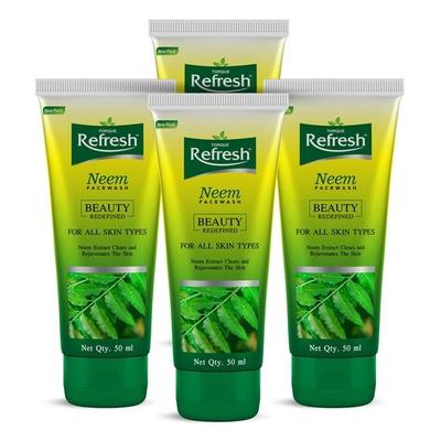 Torque Refresh Detergente Viso al Neem per Tutti i Tipi di Pelle con Estratti di Neem - 50ml (Confezione da 4)