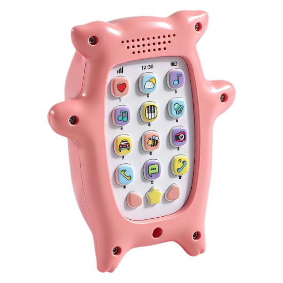 Kids Cartoon Pig Phone Adjustable 15 Songs Storytelling Early Buttons Children Toy Volume Education Learning Mobile