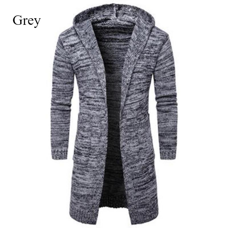 Herren Strickjacke mit Kapuze Dicker Pullover Winter Neuer Pullover zum Tragen eines warmen Freizeitmantels Schlanker bequemer modischer schwarzer Mantel