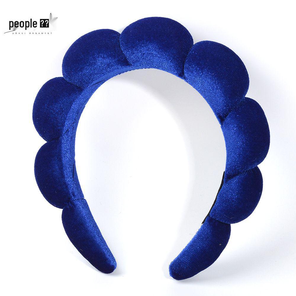 Gold Velvet Spa Headband & Wristband Set for Face Washing & Makeup