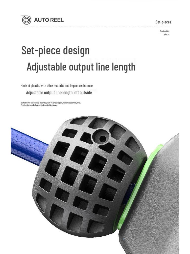 Retractable Foam Drum Hose Reel with PVC Pipe & Car Wash Water Gun