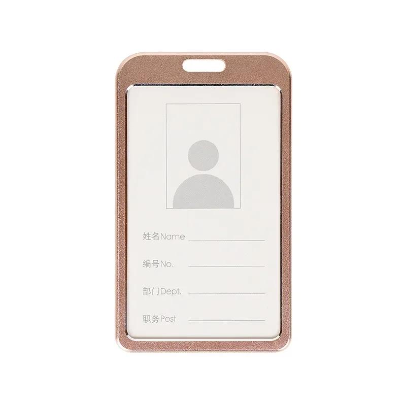 1 Pcs Aluminum Alloy Card Cover Case Bank Business Work Card Holder with ABS Retractable Badge Reel Credit ID Card Badge Bag