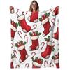 Blanket Throw Merry Christmas Cute Snowman Tree Pattern Cozy Sofa Bed Blankets Winter Holiday Party Decor Xmas Blanket