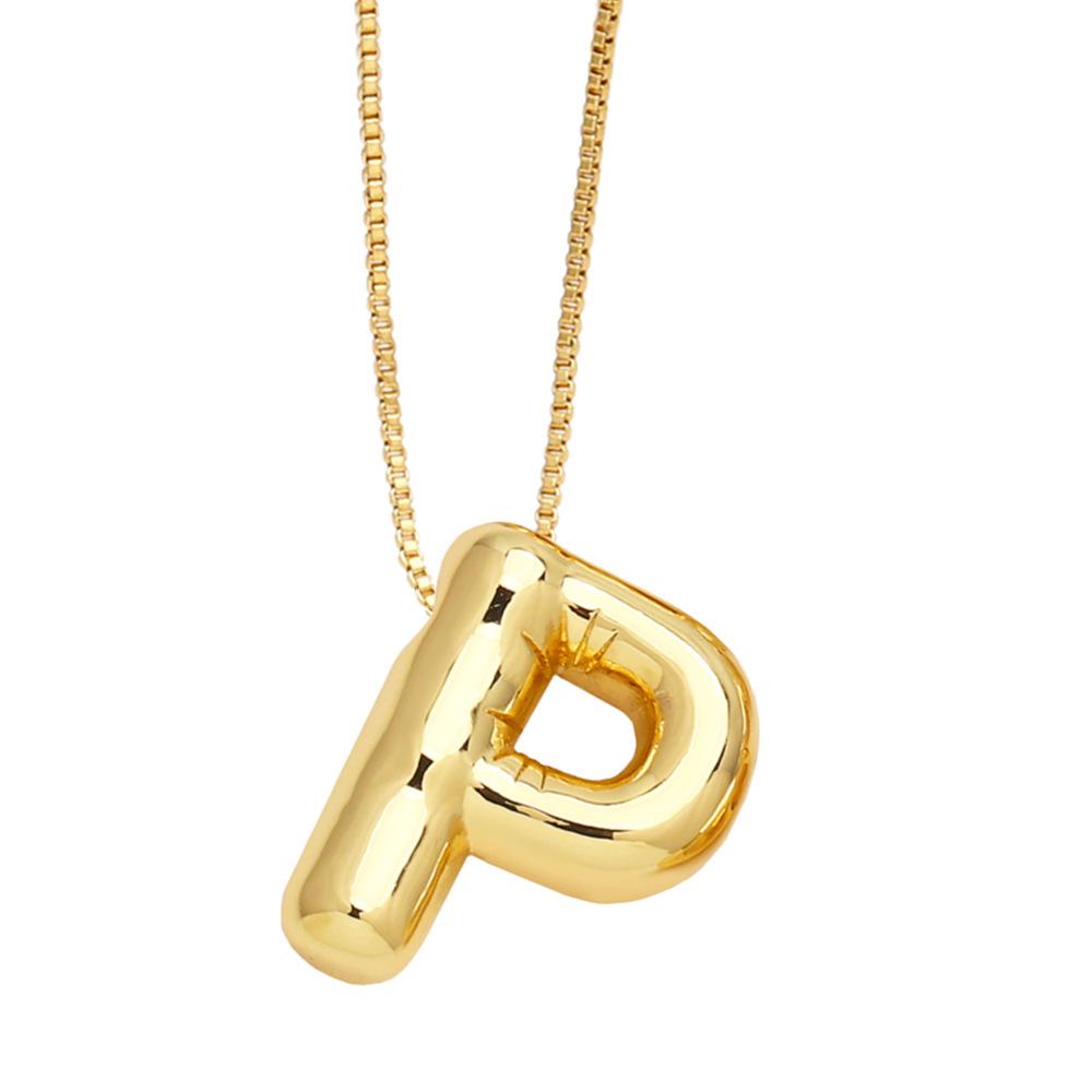 18K Gold-Plated Smooth Letter Pendant Necklace - Unique & Versatile Design