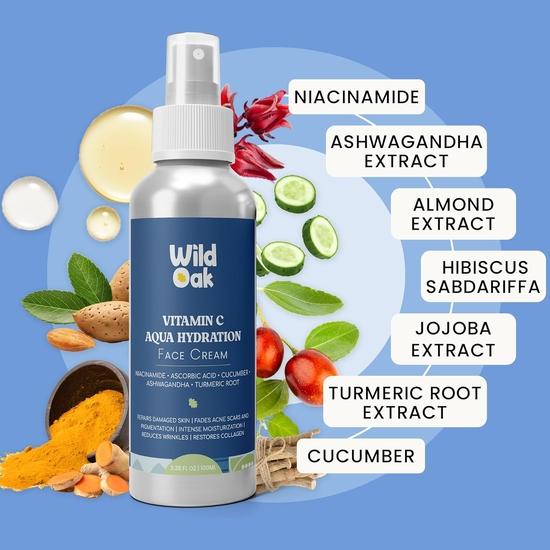 WildOak 5% Vitamin C | Reduces Acne Scars, Hyperpigmentation & Dullness | Repairs & Hydrates Skin | Lightweight, Non-Greasy Formula | 100ml