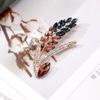 Korean Wheat Ear Rhinestone Brooch: Luxurious Crystal Corsage Pin for Women
