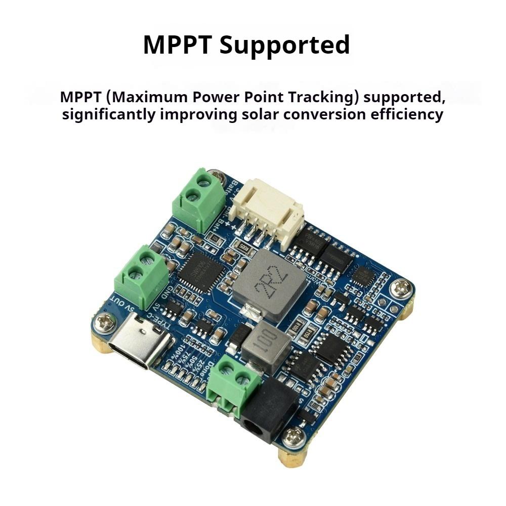 Solar Power Manager Module Support 6V-24V Solar Panel And Type-C Power Adapter 5V/3A Regulated Output For Raspberry Pi/Arduino
