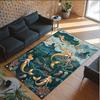 Mermaid Theme Crystal Velvet Floor Rug Personalized Custom Name Text Warm Carpet Home Decoration