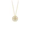 Sterling Heart Pendant Necklace With Clover Zircon Charm Magnetic Clasp Women Fashion OL Jewelry
