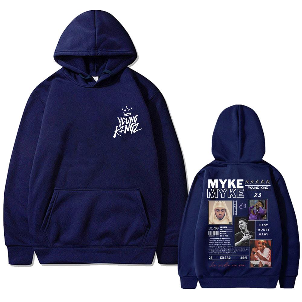 Rapper Myke Towers LA PANTERA NEGRA Mikina Muži Ženy Hip Hop Ležérna Nadrozmerná Mikina Pánska Móda Vintage Trend Streetwear