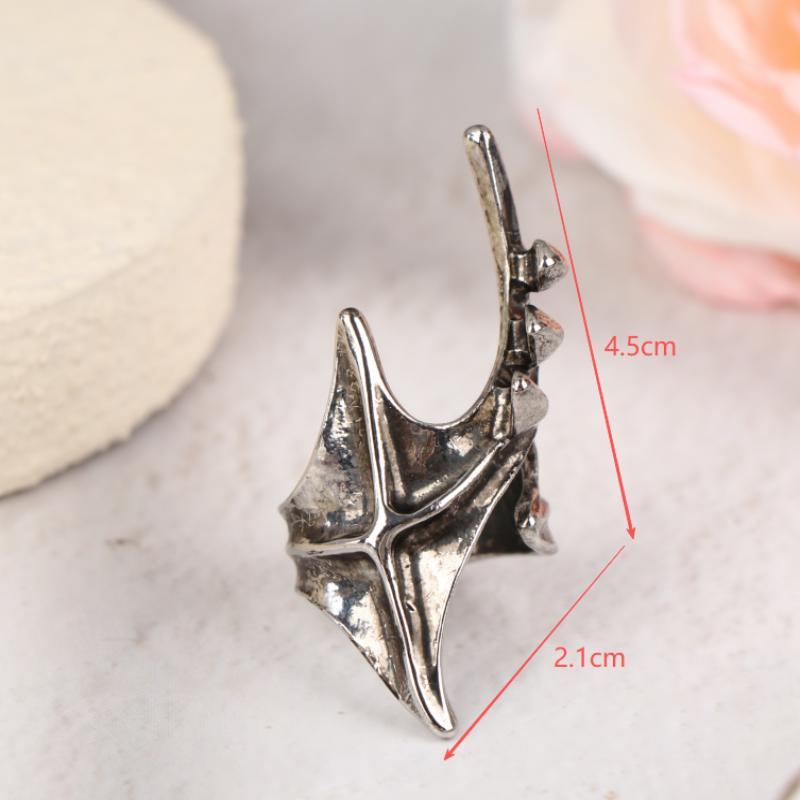 Cyberpunk Alien Irregular Cross Ring Unisex Hip-Hop Exaggerated Opening Rings Carnival Jewelry Accessories Gift