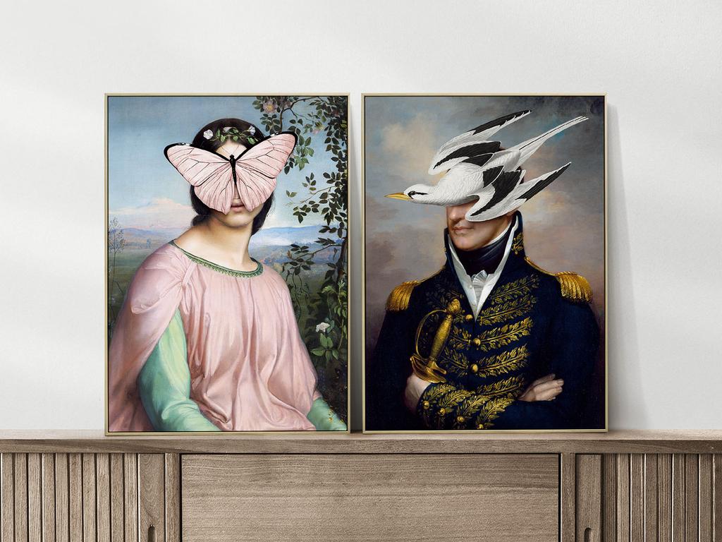 Set of Two Posters Portrait Butterfly