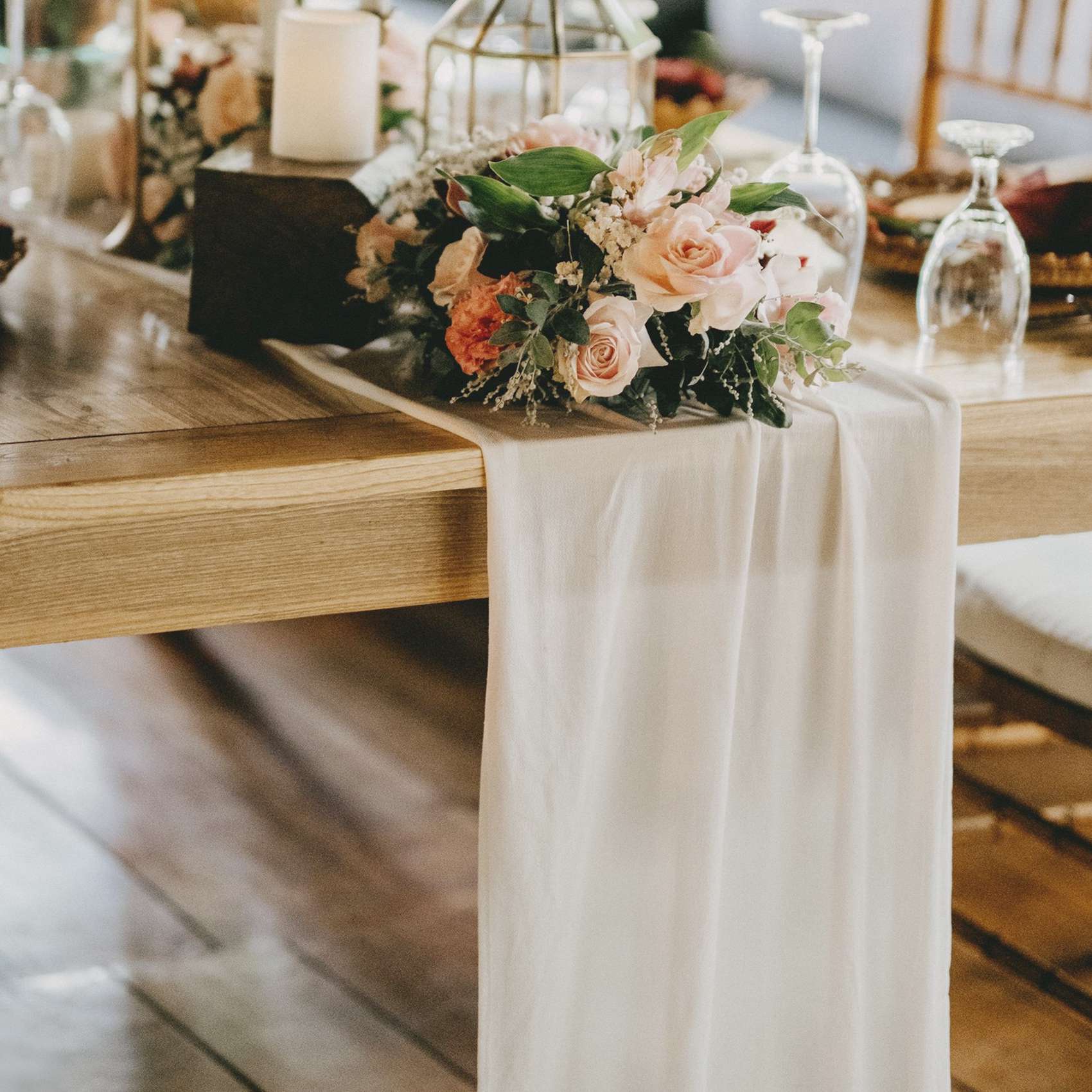 

Good-Chiffon Table Runner 27X118 Inches Romantic Wedding Sheer Bridal Party Table Decorations Shower Decorations