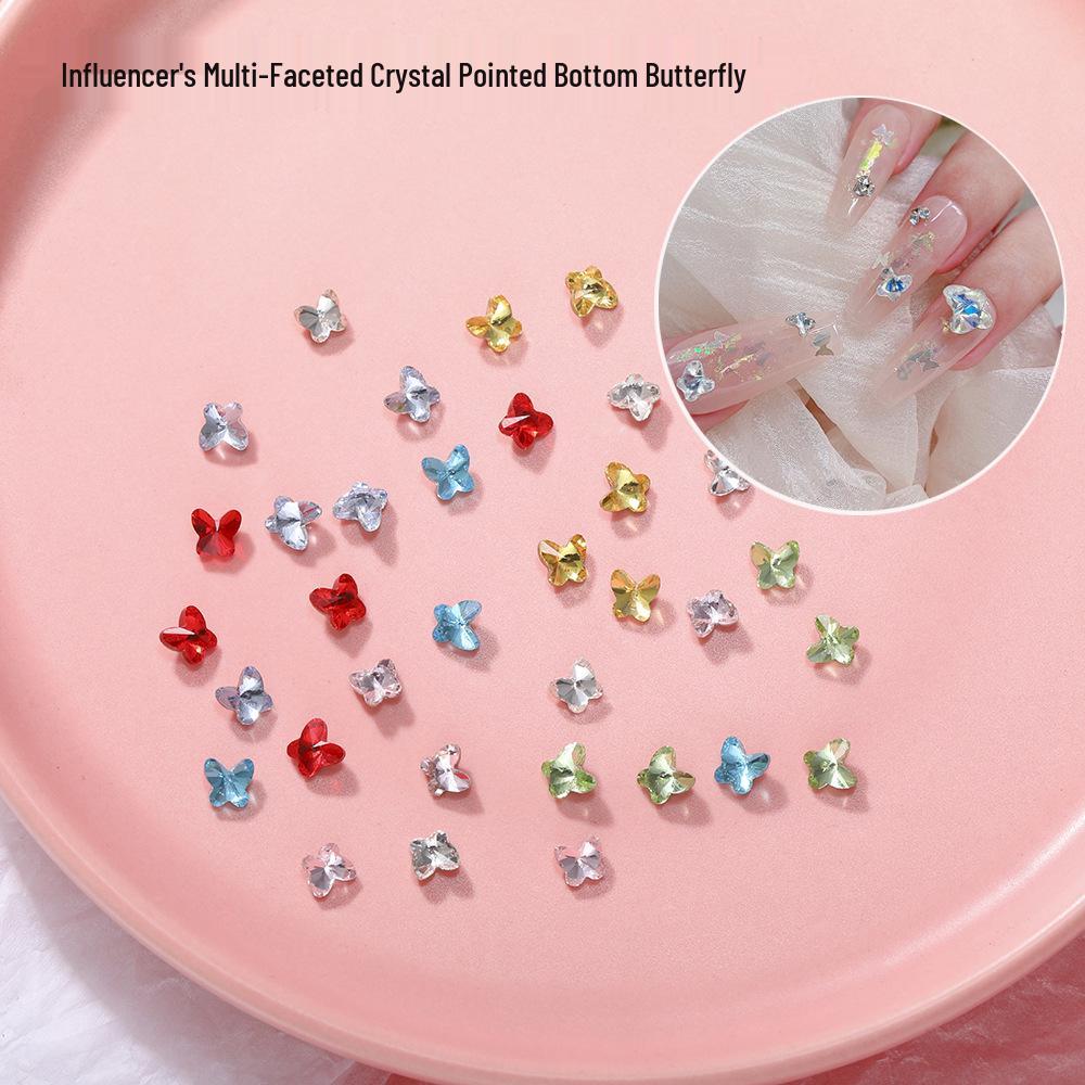 

Nail Art Crystal K9 Rhinestone Butterfly Decorations, 5mm Aurora Glitter