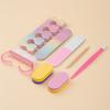 Kit de Cuidado para Unhas de 8 Peças Ferramenta Portátil de Manicure Kit de Cuidado em um Arco-Íris de Cores para Conveniência Inclui Funções de Lixar Moldar Polir e Limpar