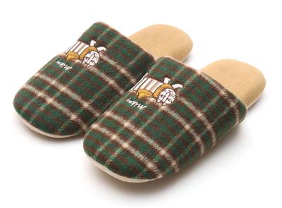 LISA LARSON Check Mikey Slippers Nordic Style Lisa Larson Room Shoes for [Cute Women] (Green)