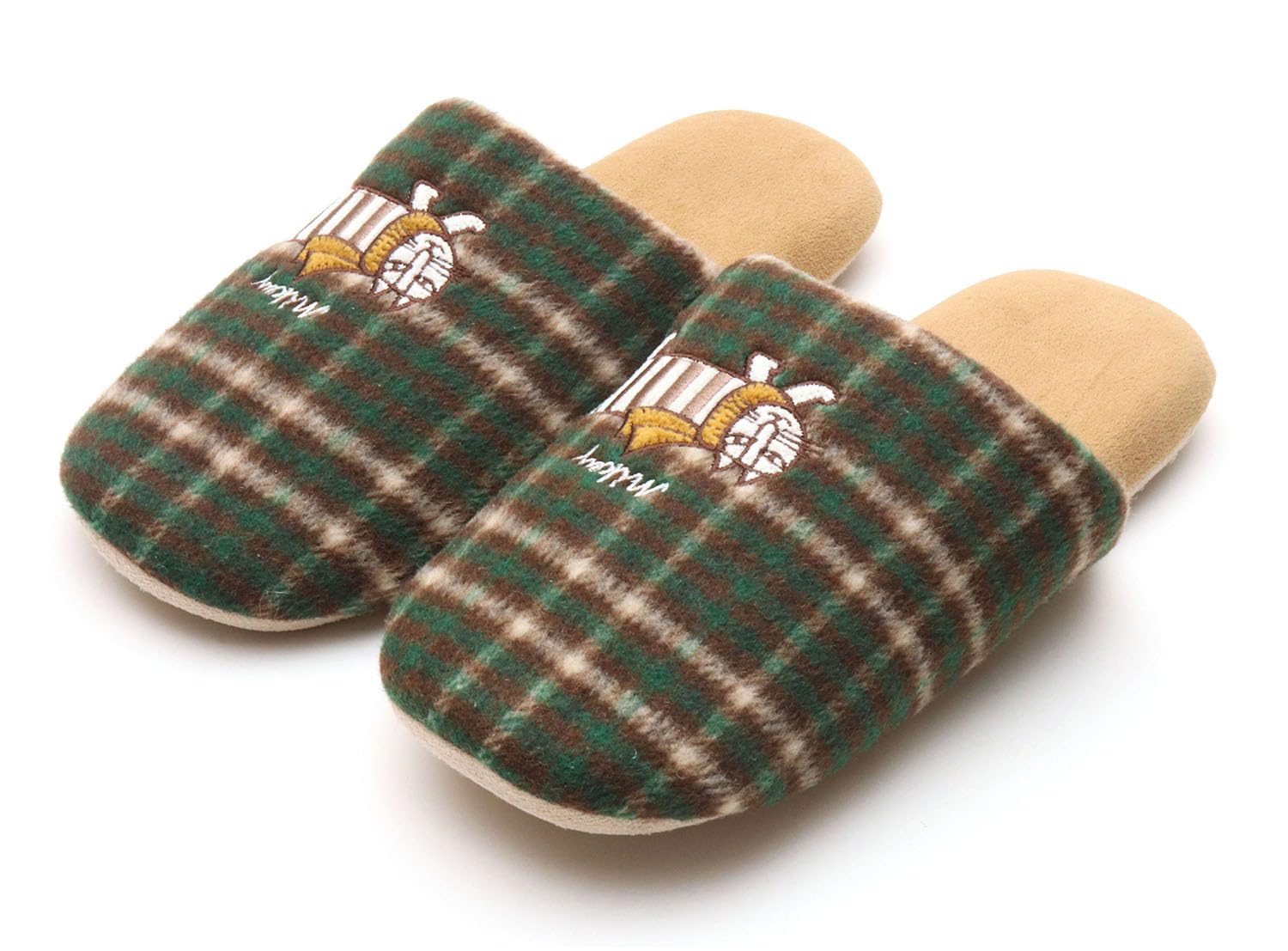 

LISA LARSON Check Mikey Slippers Nordic Style Lisa Larson Room Shoes for [Cute Women] (Green) зелёный