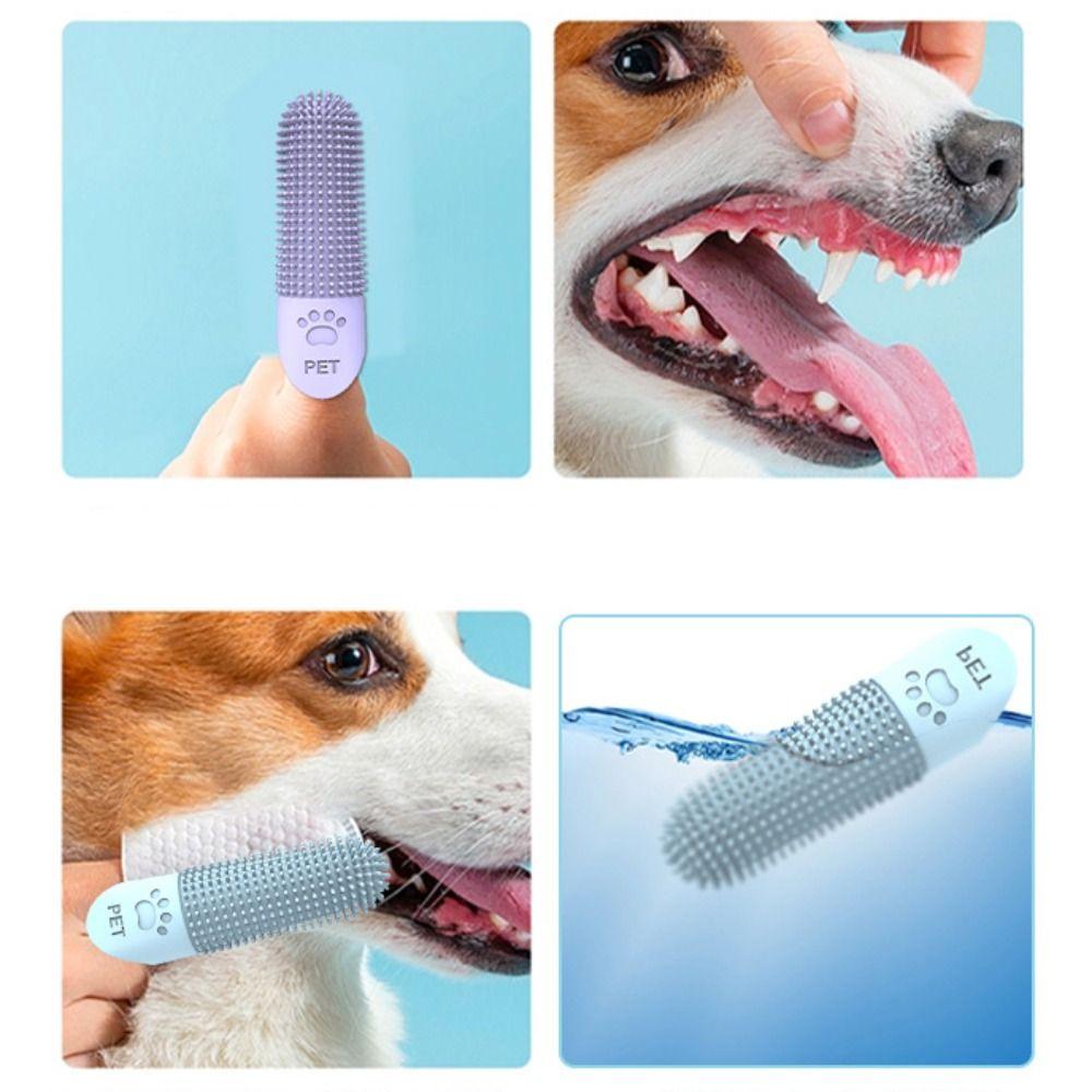 Silicone Pet Toothbrushes Super Soft Cats Mouth Cleaner Pet Teeth Cleaning Fingertips Dental Care