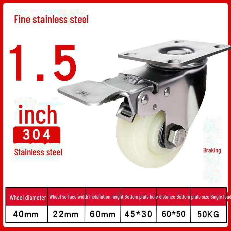 Robustes, wasserdichtes Nylon-Lenkrad aus Edelstahl 304 mit Bremse (4", 5", 6", 8").