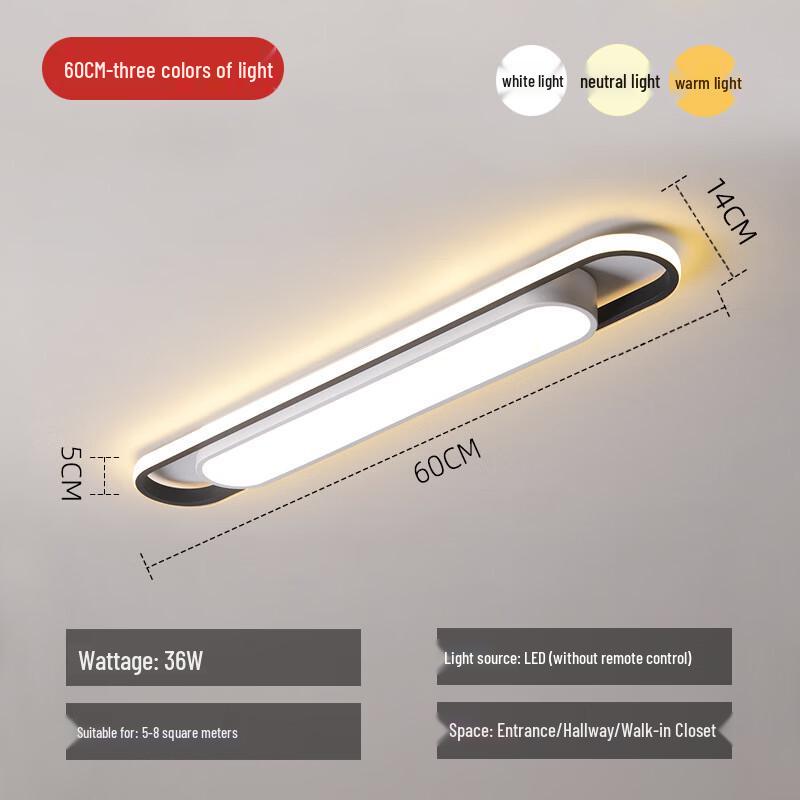 LED Dimmable Elliptical Ceiling Lamp with Remote Control