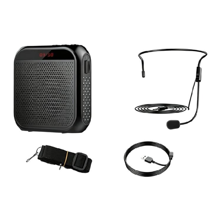 Teacher Voice Amplifier with Wire Mic, Display Screen, TF USB Playbacks Slot for Daily Speaking Tasks