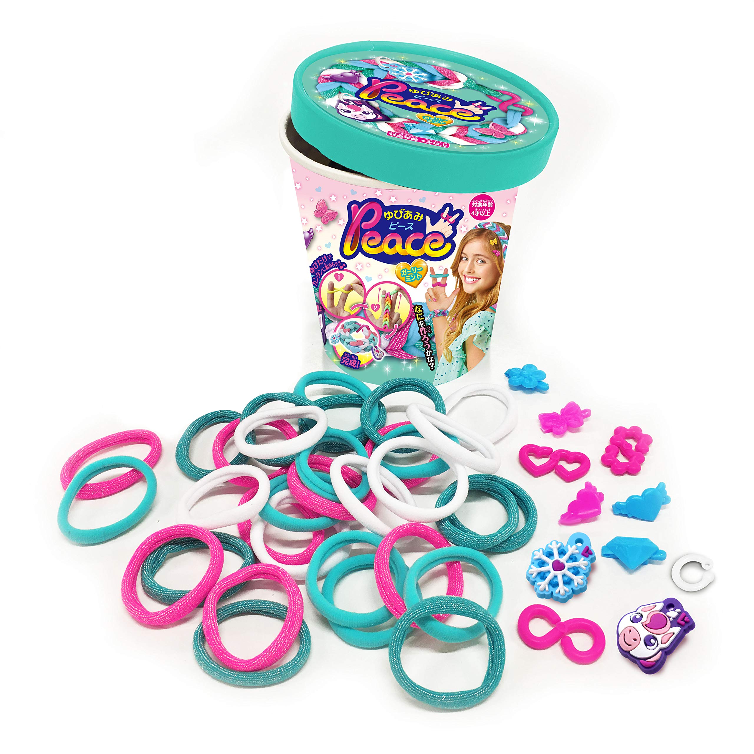 

Пальцевое вязание мир девчачий мятный белый