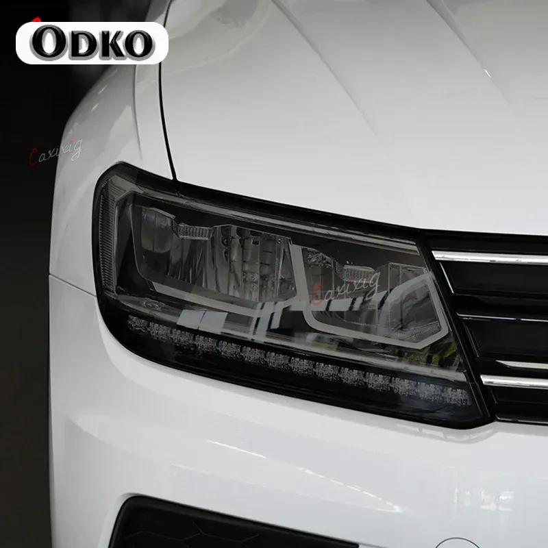 Car Headlight Protective Film Headlamp Transparent Black TPU Sticker For Volkswagen VW Tiguan 2017 2018 Accessories