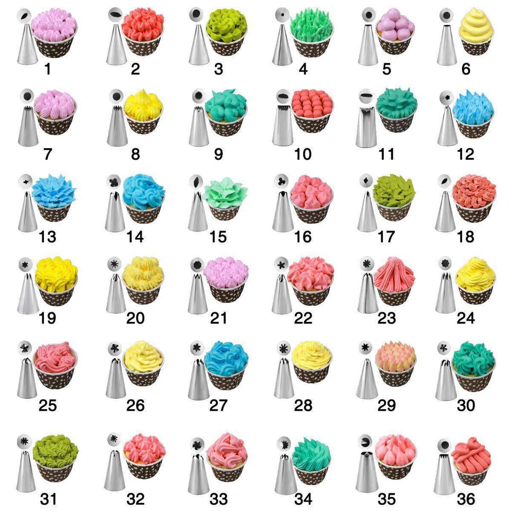 216 Pcs/set Cake Turntable Cake Decorating Tools Kit Rotary Table Baking Tool Piping Nozzle Piping Bag Set Baking Supplies