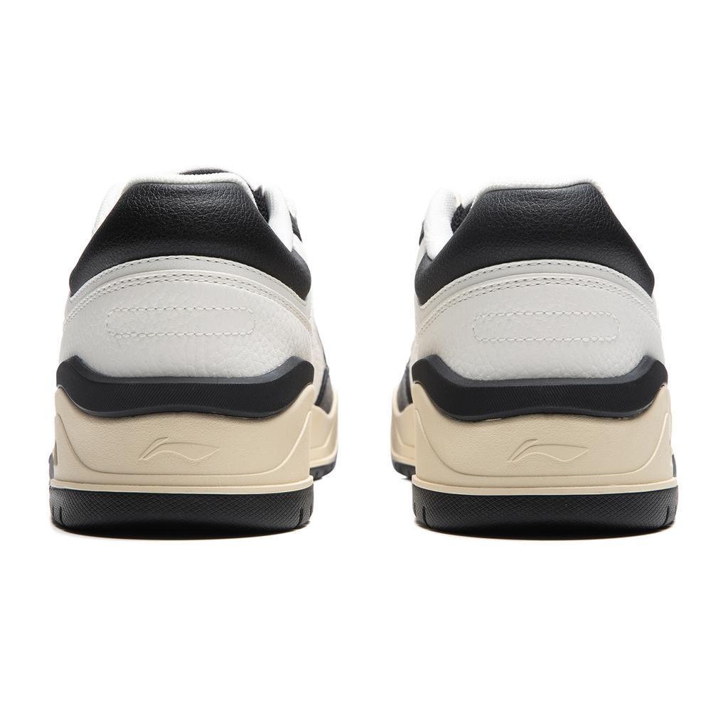New LiNing Moon White 2.0 Anti Slip And Wear Resistant Breathable Low Top Skateboard Shoes Men's White Black AGCU275-3