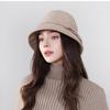 Wool French Style Bucket Hat for Women - Winter & Autumn, Breathable Knitted Hat for Daily Wear, Parties