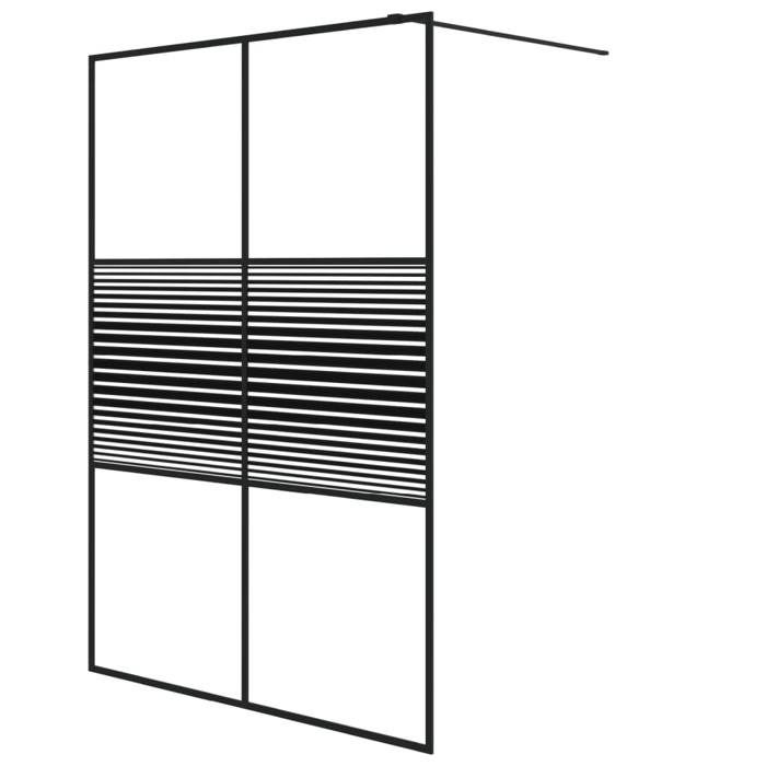 VidaXL Shower Wall Screen Partition Shower Cabin Bathroom Interior Splash Resistance Black 140x195 Cm 152149