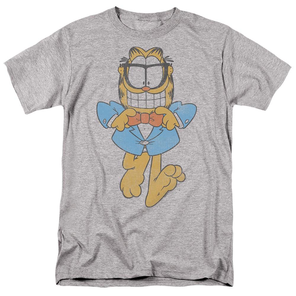 Garfield - Dapper Cat - Adult Unisex Short Sleeve T-Shirt - Gray M