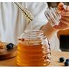 Glass Honey Jar with Dipper and Lid Little Bee Honeypot Bee Pot 17oz for Honey Syrup Jam Storage Honey Containers