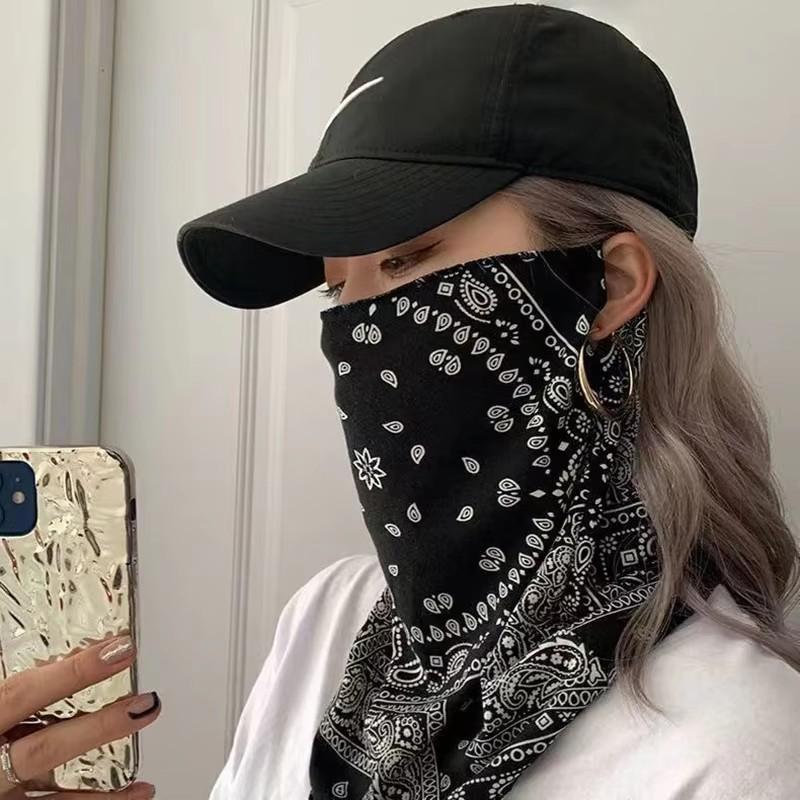 Moda punk protetor solar máscara para homens mulheres verão rosto pescoço proteção uv lenço de orelha hip hop esportes
