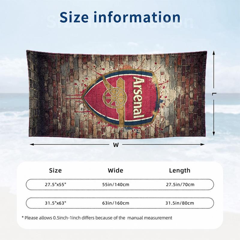 Arsenal F.C. Microfiber Beach Towel Quick Dry Sand Free Lightweight Beach Towels for Travel Swimming Camping