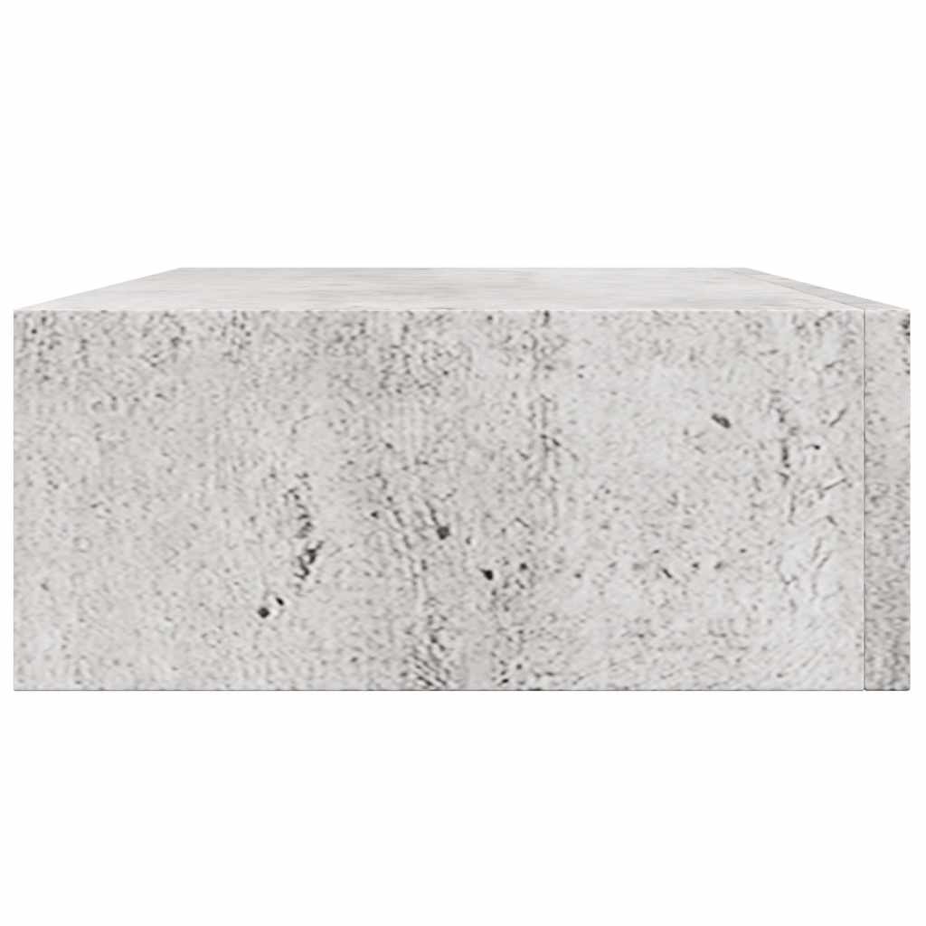 Vidaxl Półki Ścienne Z Szufladą, 2 Szt., Szare, 40X23,5X10 Cm, Mdf