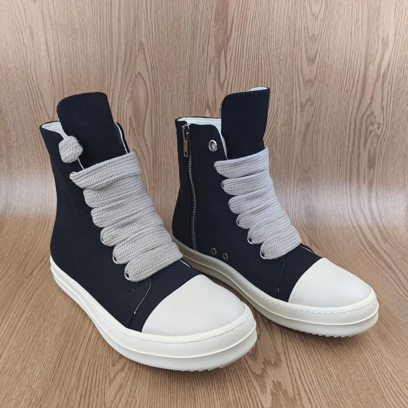 

Fashionable High-top Canvas Shoes Men s Side Zipper Breathable Skate 36 чорний
