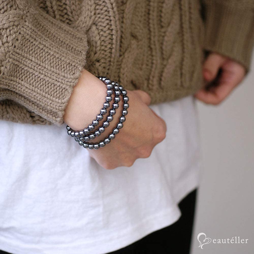 [beautéller] Terahertz Rubber Necklace - Stretchy for Easy On and Off! [6mm, 50cm]