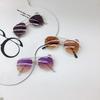 2025 Travel Sun Protection New Children's Personality Trendy Rainbow Cute Baby Sunglasses Retro Double Bridge Glasses