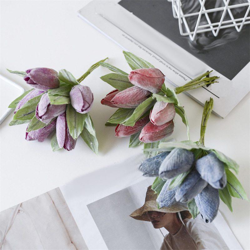 Dekoracje ślubne DIY bukiet tulipanów zaopatrzenie firm sztuczne kwiaty dom ogród wiosna