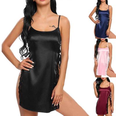 Women's Fashion Sexy Erotic Pajamas Simulation Silk Underwear Nightgown