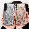 Elegant Pink Butterfly For Samsung S26 S22 S8 S9 S10 S20 Ultra S21 Pro S22 Plus S23 FE S24Ultra S25 Edge S24+ Glass Phone Case
