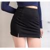 American Retro High Waist Slimming Bodycon Midi Skirt with Slit Hem
